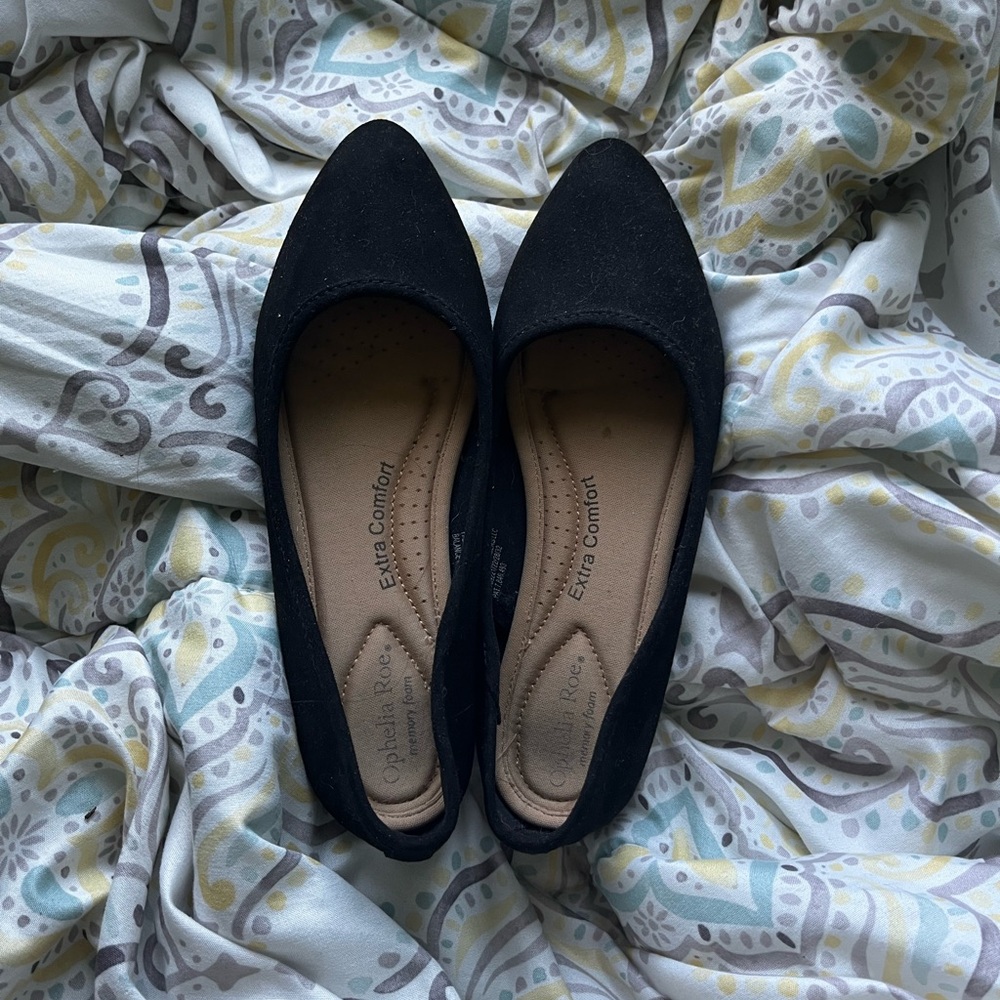 OPHELIA ROE Black Flats